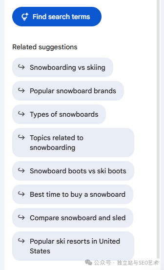 相关搜索建议列表