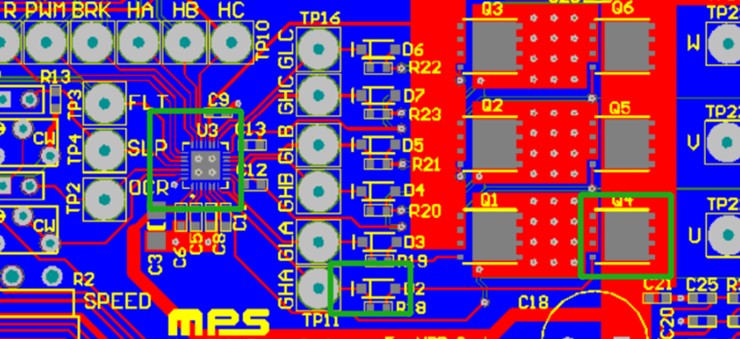 MP6535 demo板PCB布局栅极电阻位置