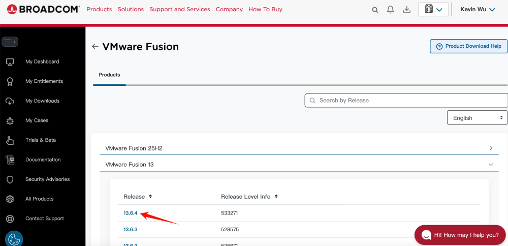 VMware Fusion产品版本下载列表