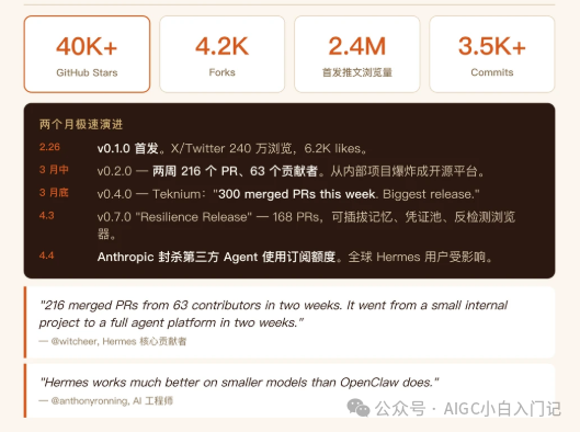 Hermes项目进展数据与时间线概览