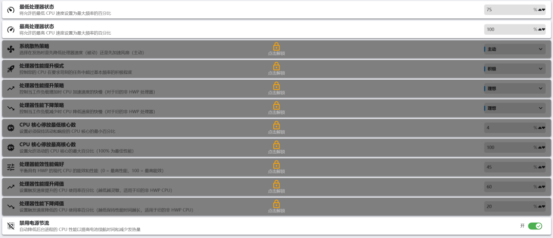 处理器高级性能设置