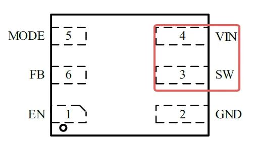 SA23003A 引脚排列及 SW/VIN 相邻布局示意图