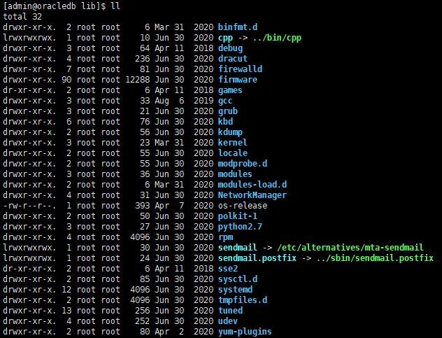 Linux系统lib目录内容示例