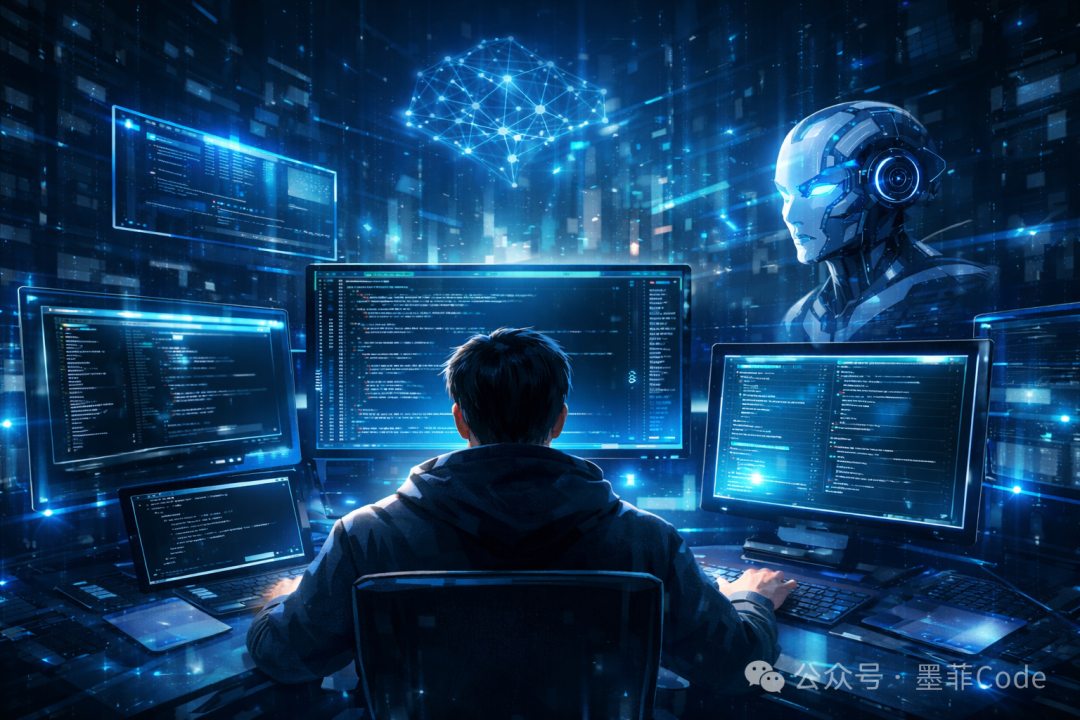 描绘AI编程未来的概念图