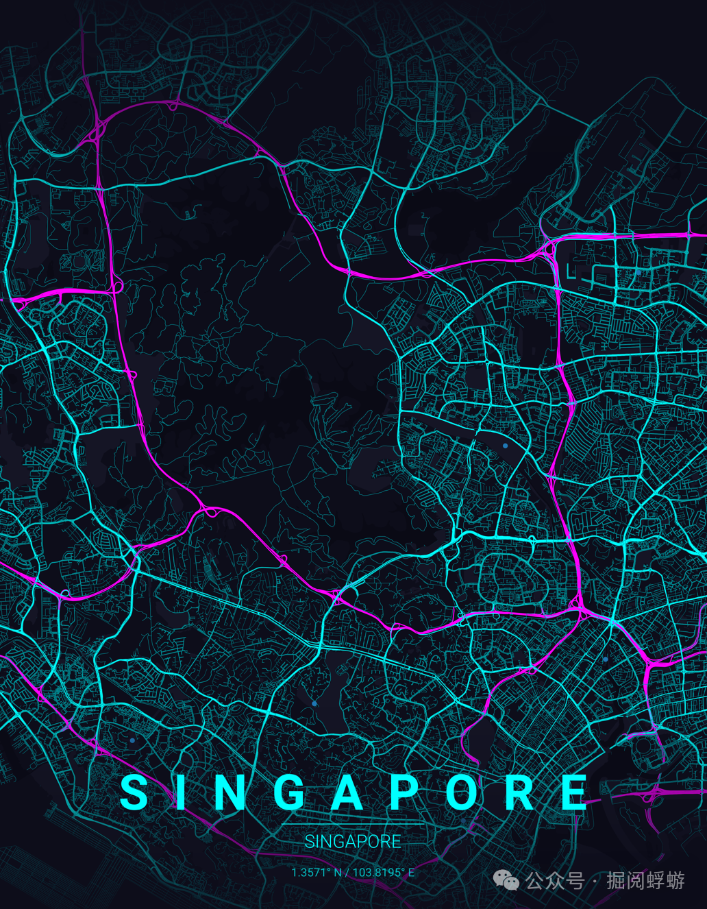 新加坡地图艺术海报