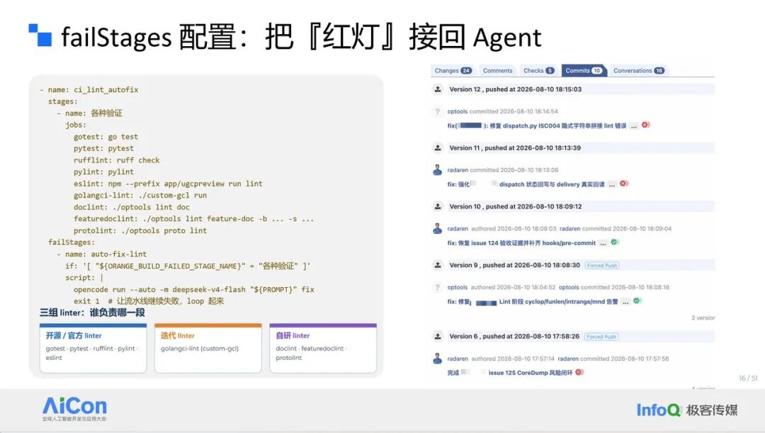 failStages 配置:把红灯接回 Agent
