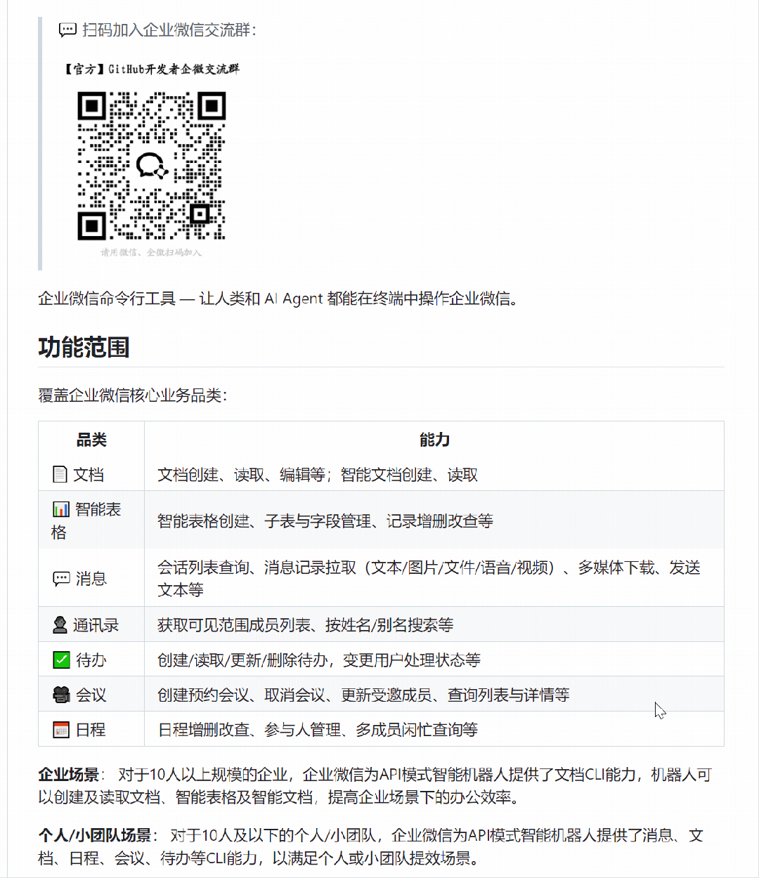 企业微信命令行工具技术文档