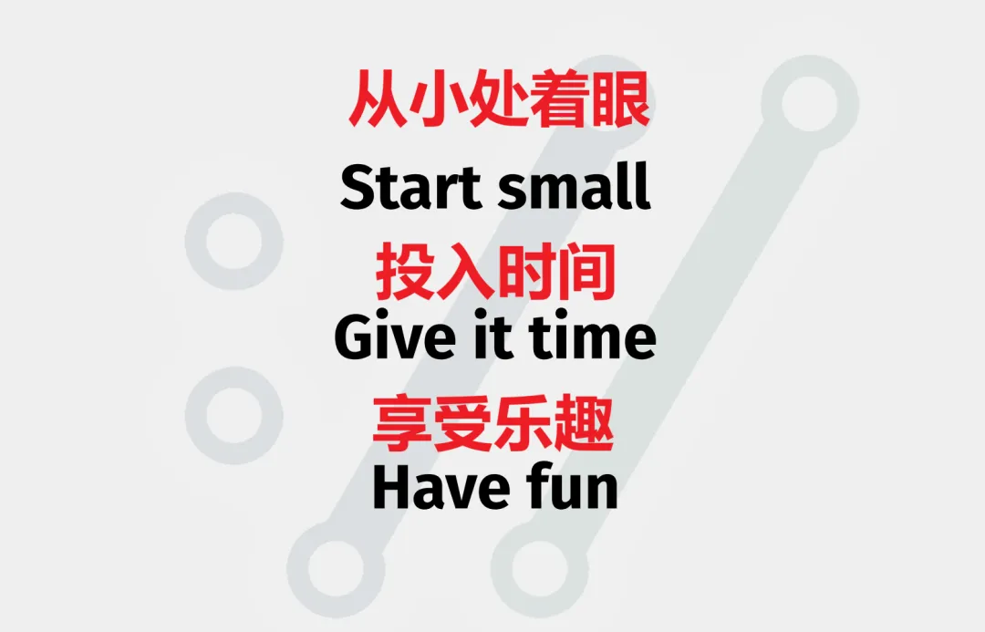 从小处着眼 Start small