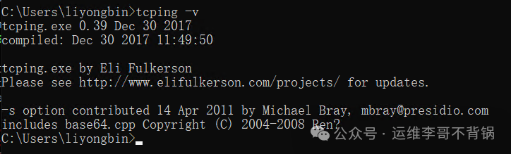 tcping版本信息输出