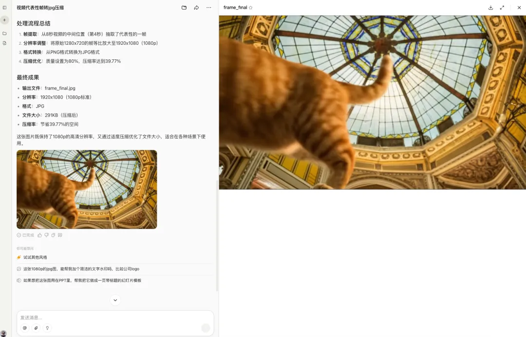 视频帧提取与处理流程结果展示
