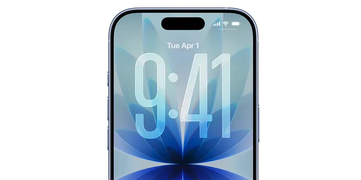 iPhone屏幕显示灵动岛或刘海示意图