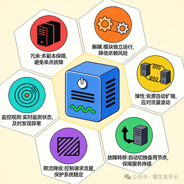 高可用架构六大核心原则示意图