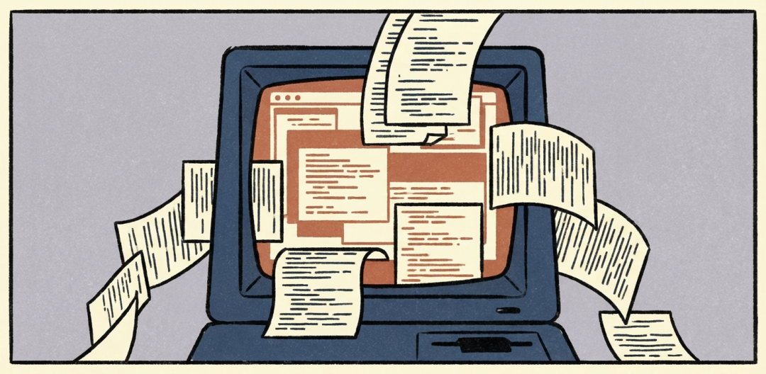 信息过载的电脑屏幕