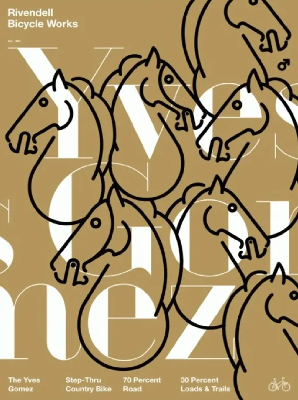 自行车品牌抽象线条海报