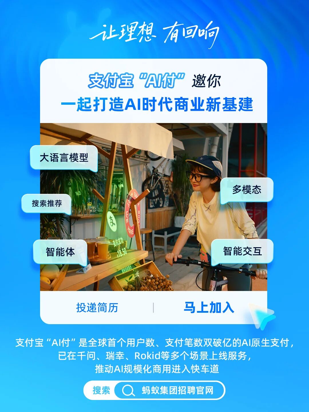 支付宝“AI付”招聘宣传图