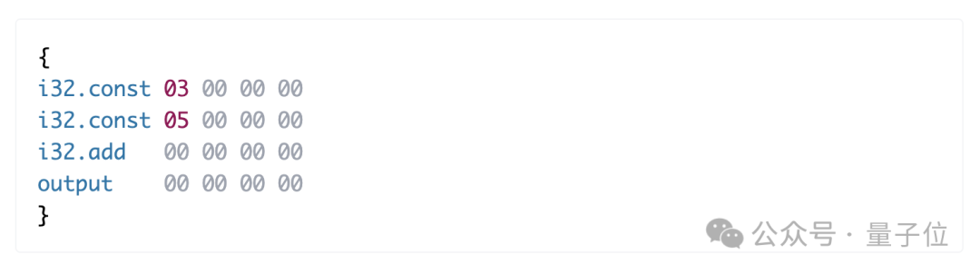 计算3+5的WASM字节码指令片段