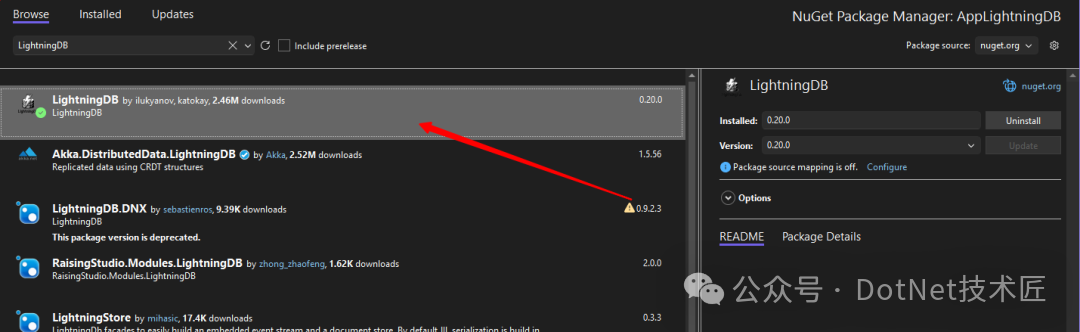 通过NuGet安装Lightning.NET