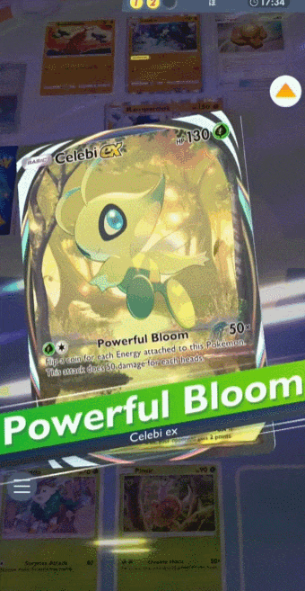 《Pokémon TCG Pocket》游戏内对战界面截图