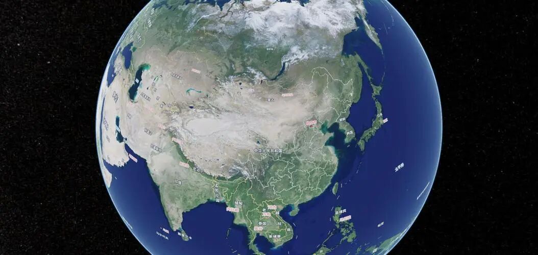 Cesium地球视图(亚洲区域)