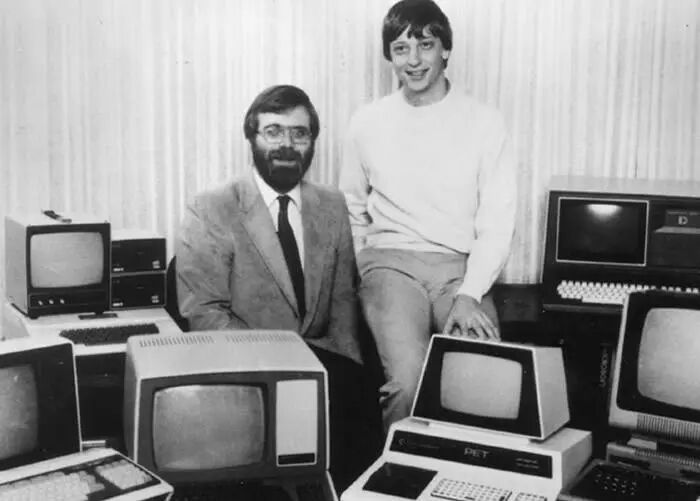 比尔·盖茨和保罗·艾伦与早期计算机
