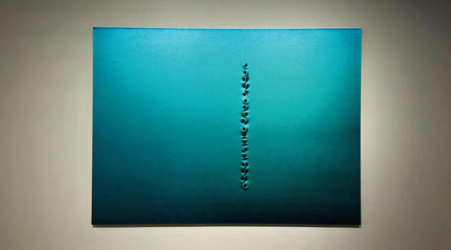 王郁洋作品《漩涡 20240120》：蓝绿色抽象画