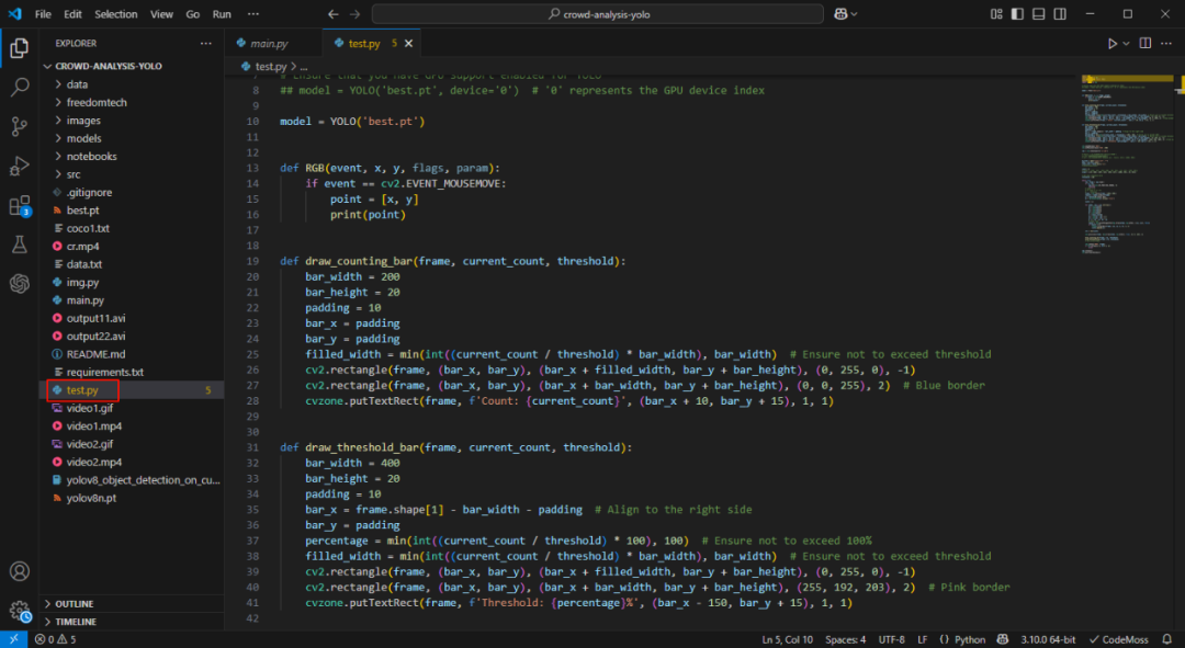test.py代码文件截图