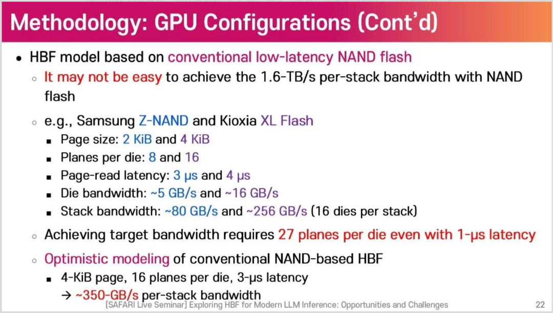 传统 NAND 架构 HBF 的带宽测算