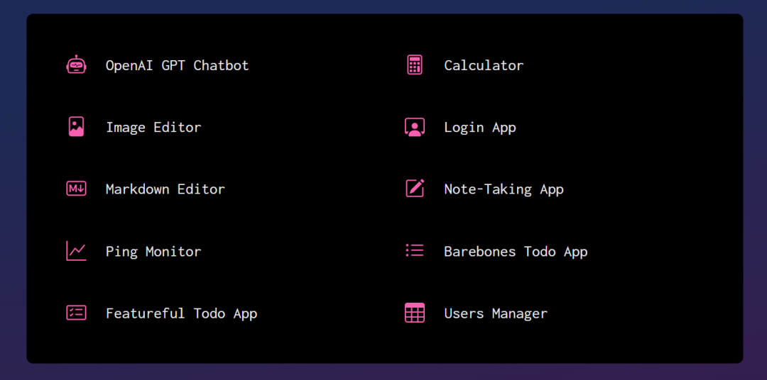 Hyperdiv应用示例列表：包含聊天机器人、编辑器、监控工具等