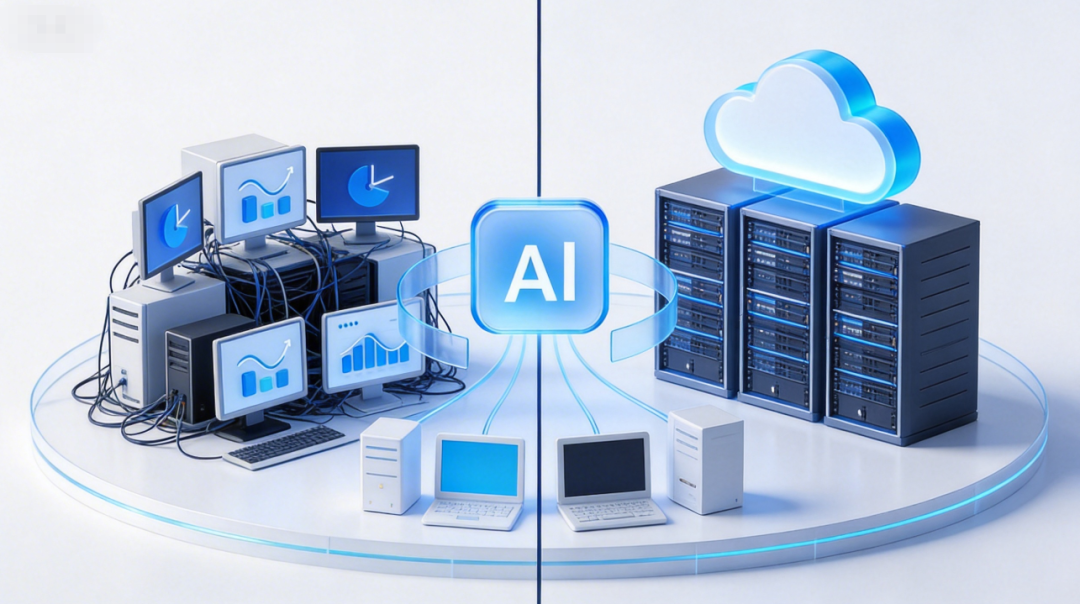 人工智能在本地与云端协同的架构示意图