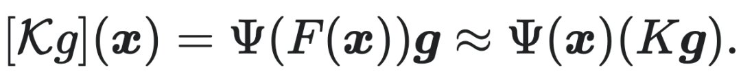 $[Kg](x) = \Psi(F(x)) g \approx \Psi(x) (K g)$