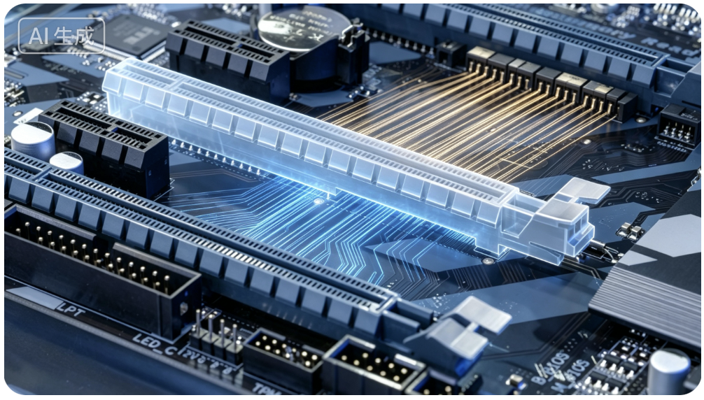 PCIe 插槽与高速信号走线示意图