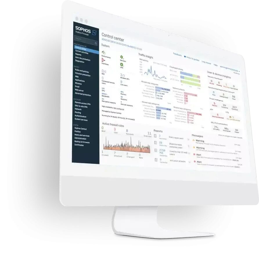 Sophos Firewall 控制中心管理界面