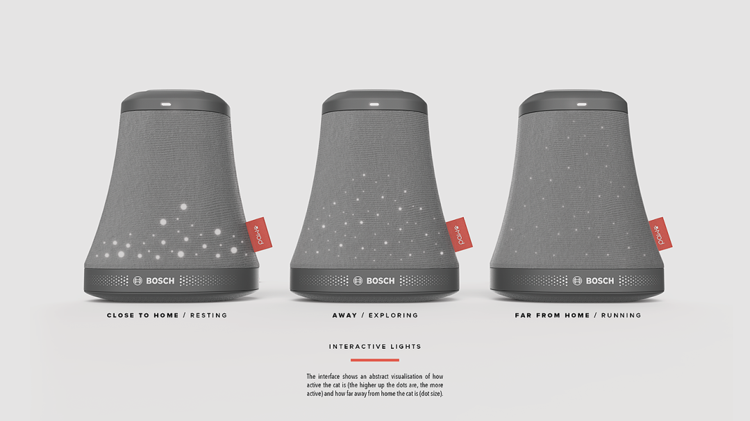 三款博世（BOSCH）品牌的灰色圆锥形智能音箱