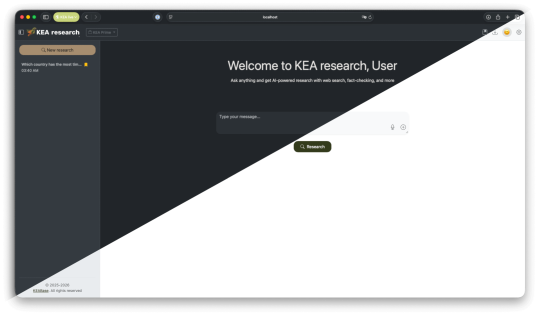 KEA Research 问答平台界面