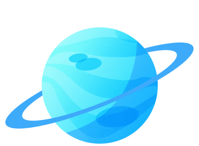 一个蓝色卡通行星GIF装饰图