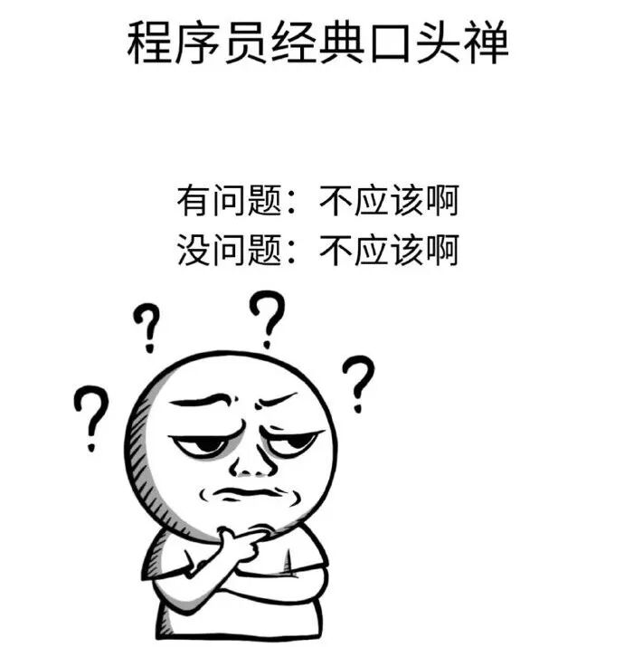 程序员经典口头禅：不应该啊