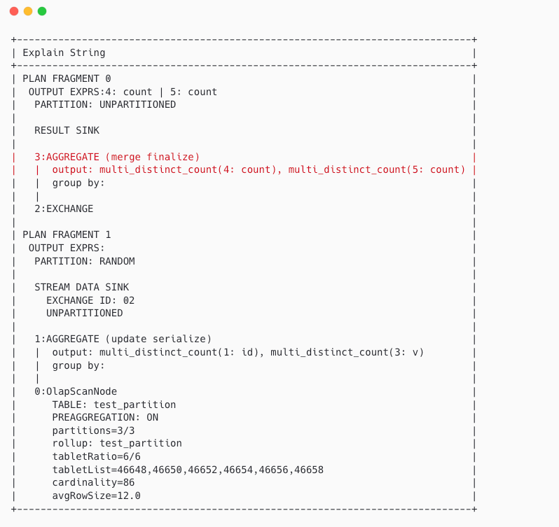 多count distinct执行计划（小数量）