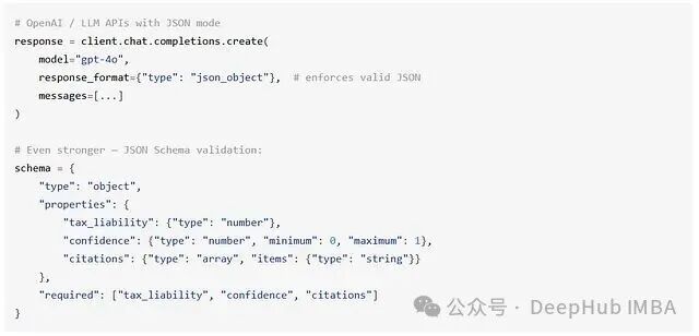 强制结构化输出的JSON Schema示例