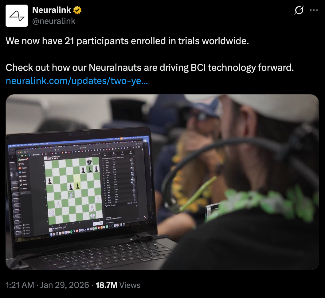 Neuralink官方推文截图