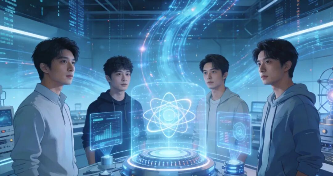 科技实验室中团队工作场景