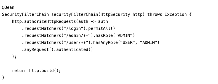 Spring Security SecurityFilterChain授权配置代码