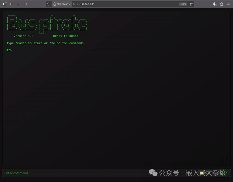 传统Bus Pirate终端界面