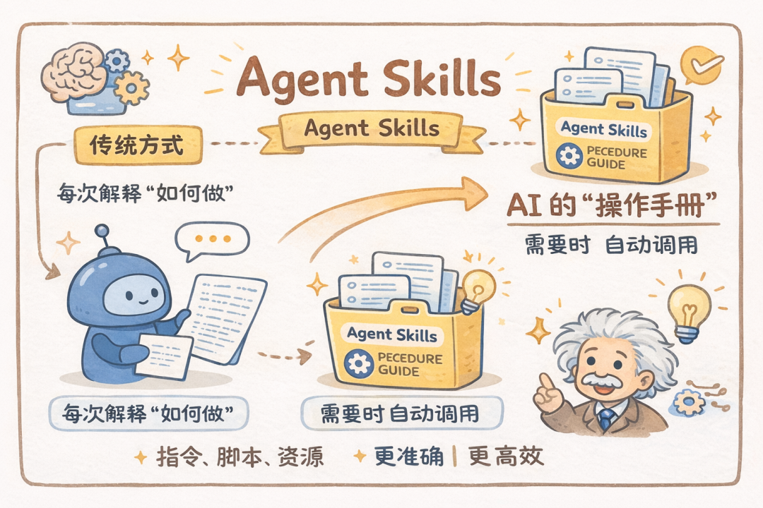 Agent Skills与传统工作方式对比图