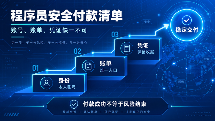 程序员安全付款清单:本人账号、唯一入口、保留凭证
