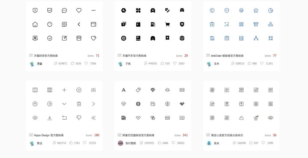 Iconfont官方图标库合集展示页面截图