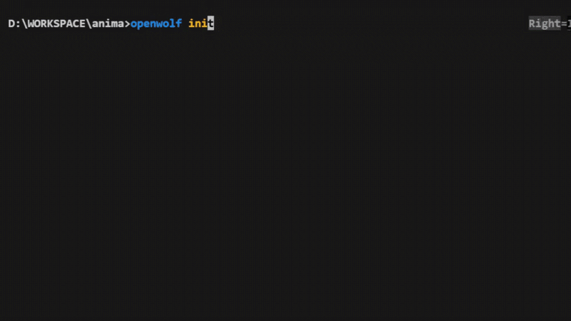 OpenWolf 命令行初始化与 Dashboard 界面操作演示