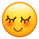 一个表示满足和愉悦的黄色表情