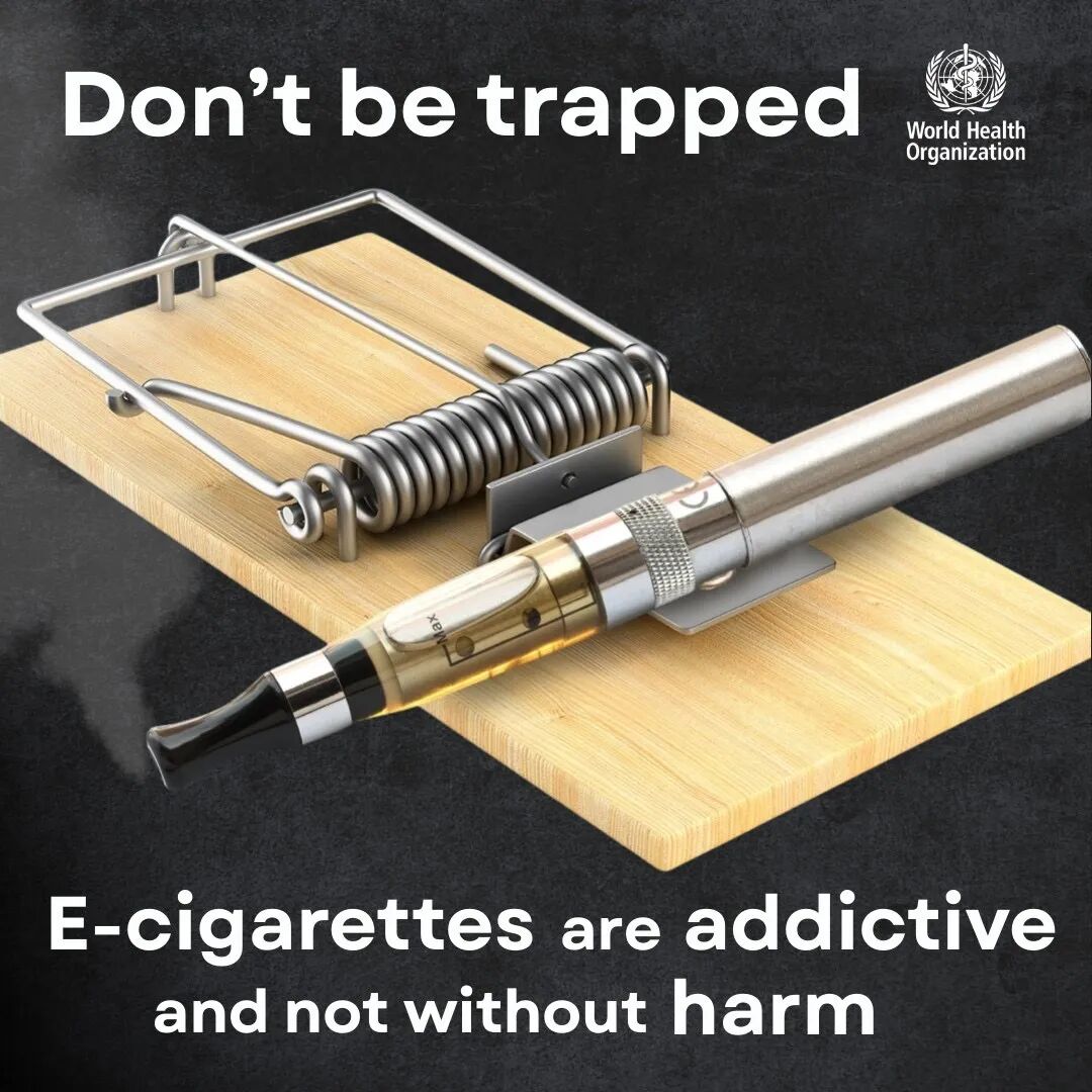 世界卫生组织关于电子烟危害的警示海报