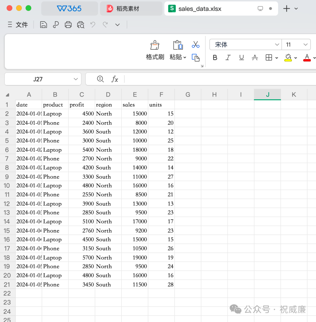 销售数据Excel表格原始数据