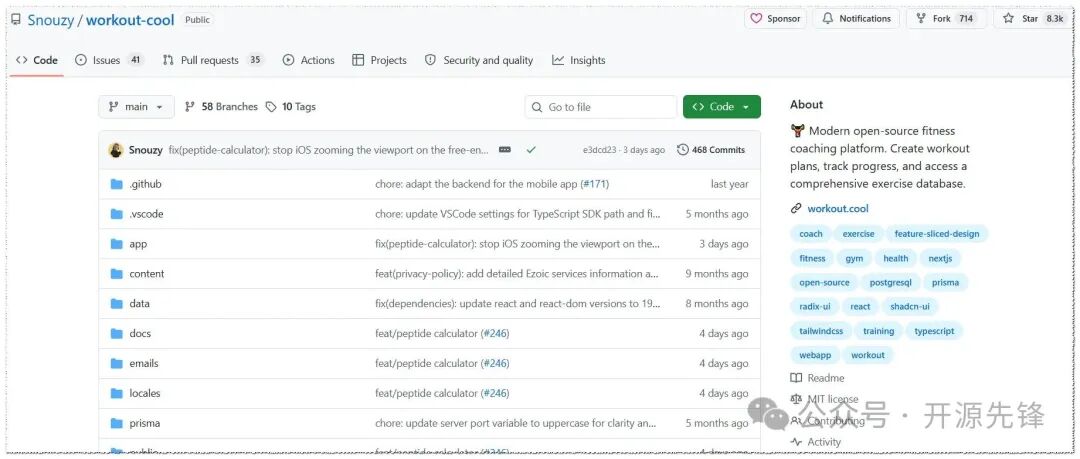 workout-cool GitHub 仓库页面